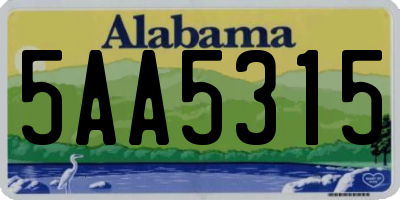 AL license plate 5AA5315