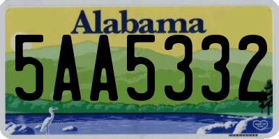 AL license plate 5AA5332