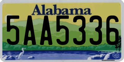 AL license plate 5AA5336
