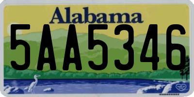 AL license plate 5AA5346