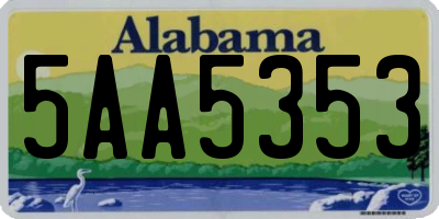 AL license plate 5AA5353