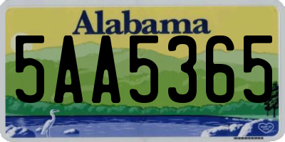 AL license plate 5AA5365