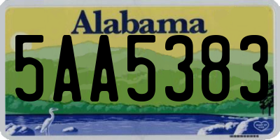 AL license plate 5AA5383
