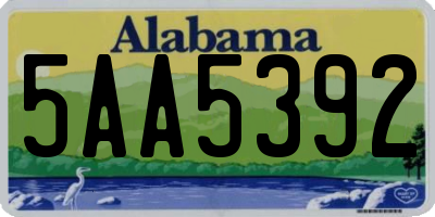 AL license plate 5AA5392