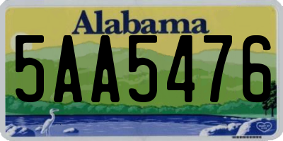 AL license plate 5AA5476