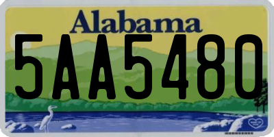 AL license plate 5AA5480