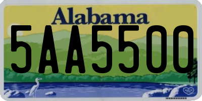AL license plate 5AA5500
