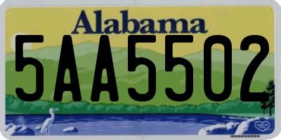AL license plate 5AA5502