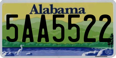 AL license plate 5AA5522
