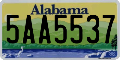 AL license plate 5AA5537