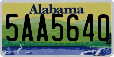 AL license plate 5AA5640