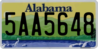 AL license plate 5AA5648