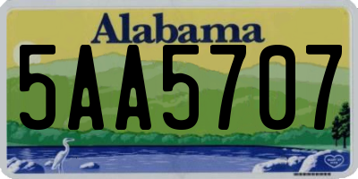 AL license plate 5AA5707