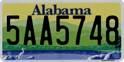 AL license plate 5AA5748