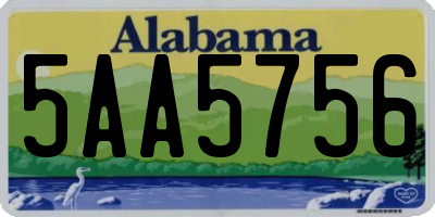 AL license plate 5AA5756
