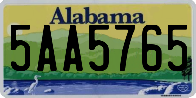 AL license plate 5AA5765