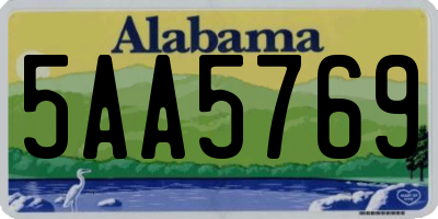 AL license plate 5AA5769