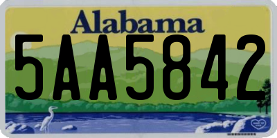 AL license plate 5AA5842