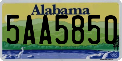 AL license plate 5AA5850