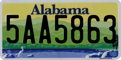 AL license plate 5AA5863