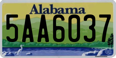 AL license plate 5AA6037