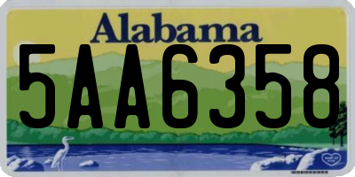 AL license plate 5AA6358