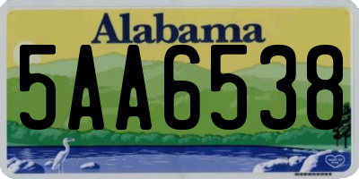 AL license plate 5AA6538