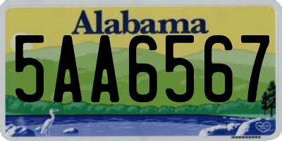 AL license plate 5AA6567
