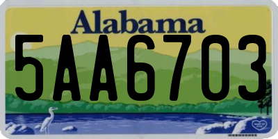 AL license plate 5AA6703