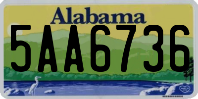 AL license plate 5AA6736