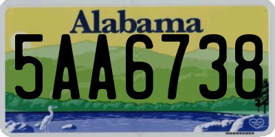 AL license plate 5AA6738