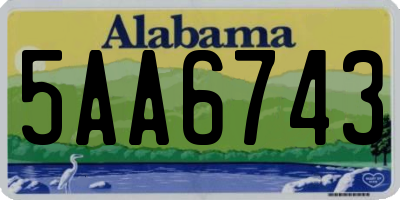 AL license plate 5AA6743