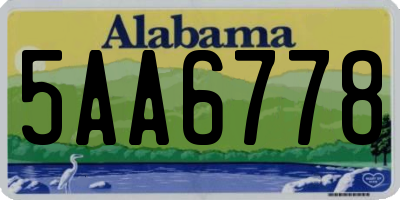 AL license plate 5AA6778