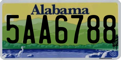 AL license plate 5AA6788