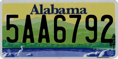 AL license plate 5AA6792