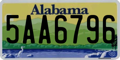 AL license plate 5AA6796