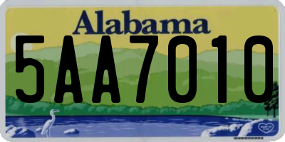 AL license plate 5AA7010