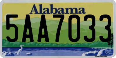 AL license plate 5AA7033