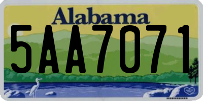 AL license plate 5AA7071