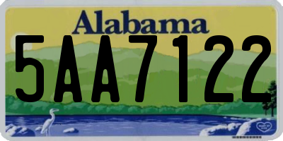 AL license plate 5AA7122