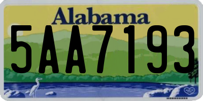AL license plate 5AA7193