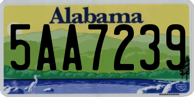 AL license plate 5AA7239