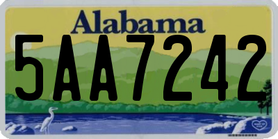 AL license plate 5AA7242