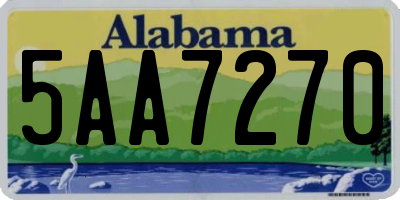 AL license plate 5AA7270