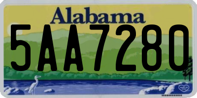 AL license plate 5AA7280