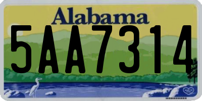 AL license plate 5AA7314