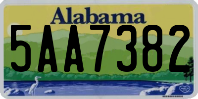 AL license plate 5AA7382