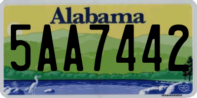 AL license plate 5AA7442