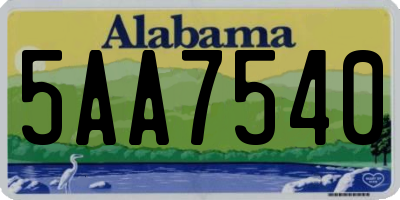 AL license plate 5AA7540