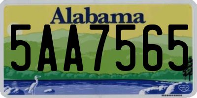 AL license plate 5AA7565